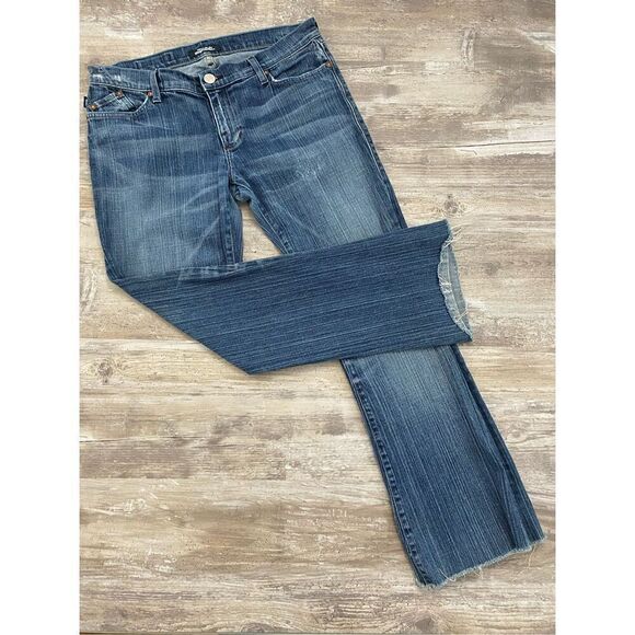 Rock & Republic Jeans Boot Cut Distressed Raw Hem Womens Size 32 - Picture 1 of 10